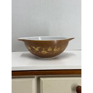 1960s MCM Pyrex Early American Cinderella Mixing Bowl, 4qt #444